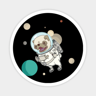 Pug Astronaut With a Jet Pack Magnet